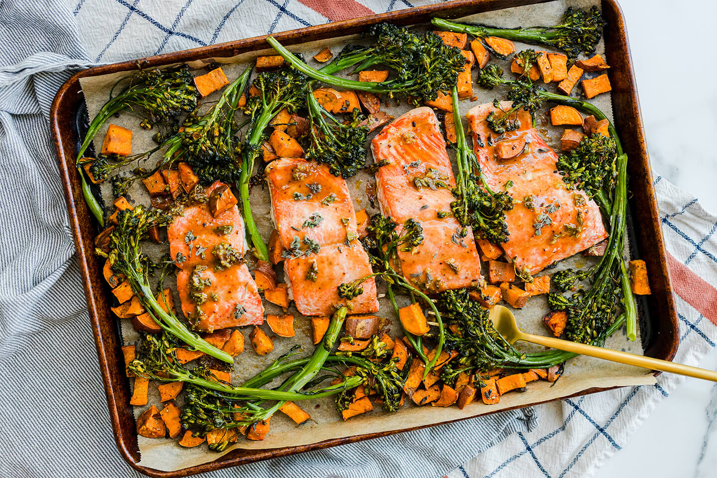 New Seasons Market - Sheet Pan Glazed Salmon With Sweet Potatoes And ...