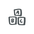 Parental Support icon of alphabet building blocks