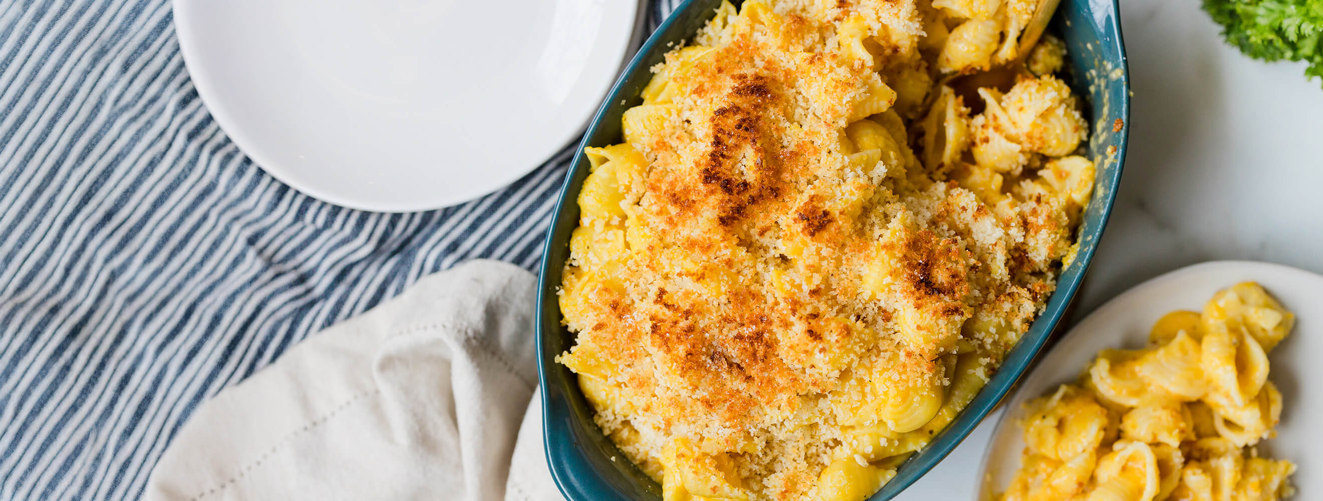 Baked butternut squash mac & cheese.