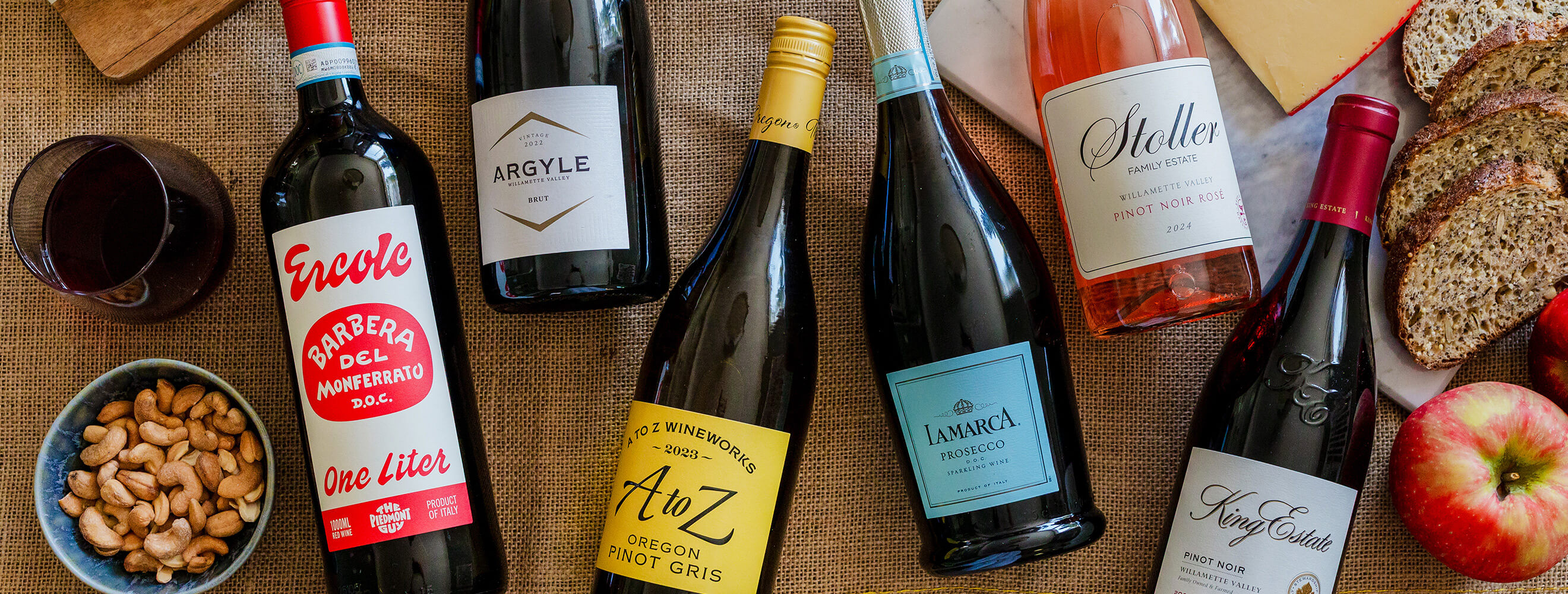 a display of bottles of wine on a counter