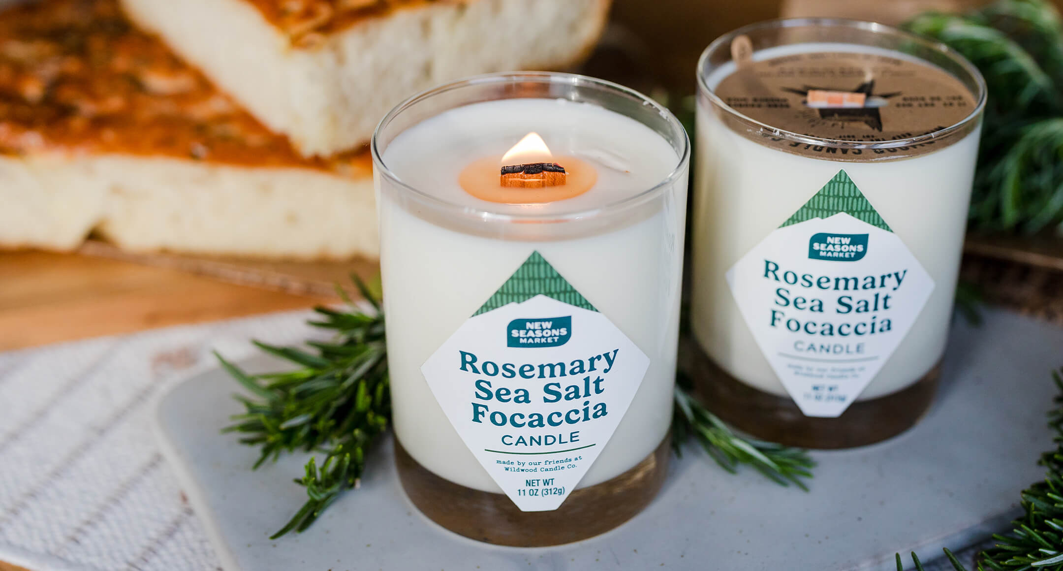 Wildwood Candle Co. Rosemary Sea Salt Focaccia candles